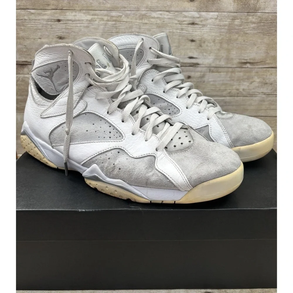 NIKE AIR JORDAN 7‎ RETRO WHITE-METALLIC SILVER SZ 12 (304775-120]